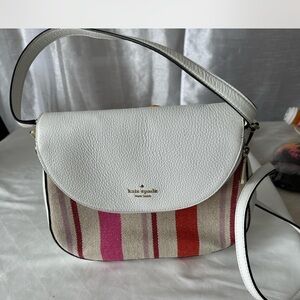 Kate Spade New York white and pink crossbody bag